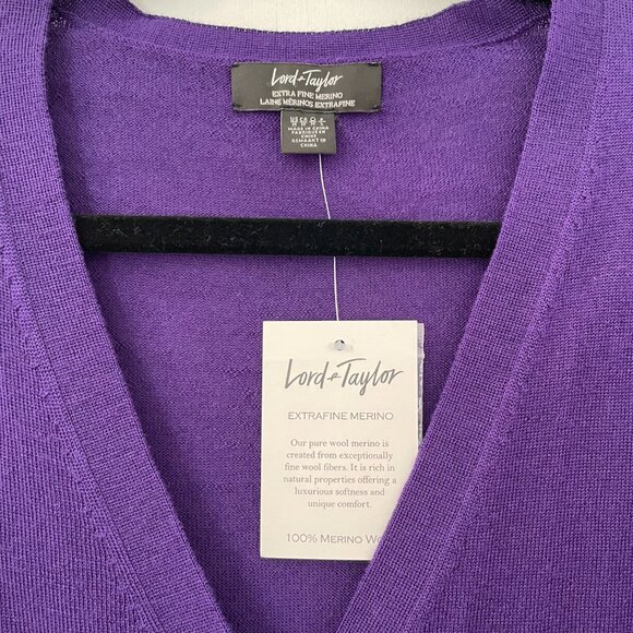 Lord & Taylor Extra Fine Merino Wool Cardigan - NWT - Picture 7 of 9